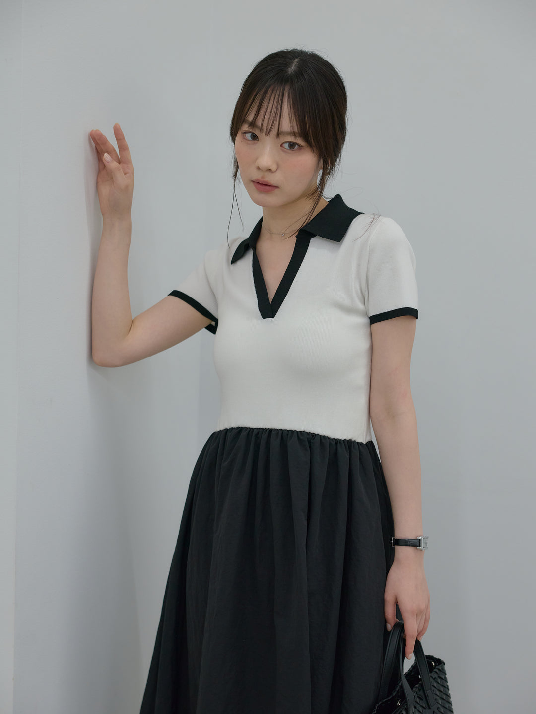 【Essential】POLO docking half sleeve one piece
