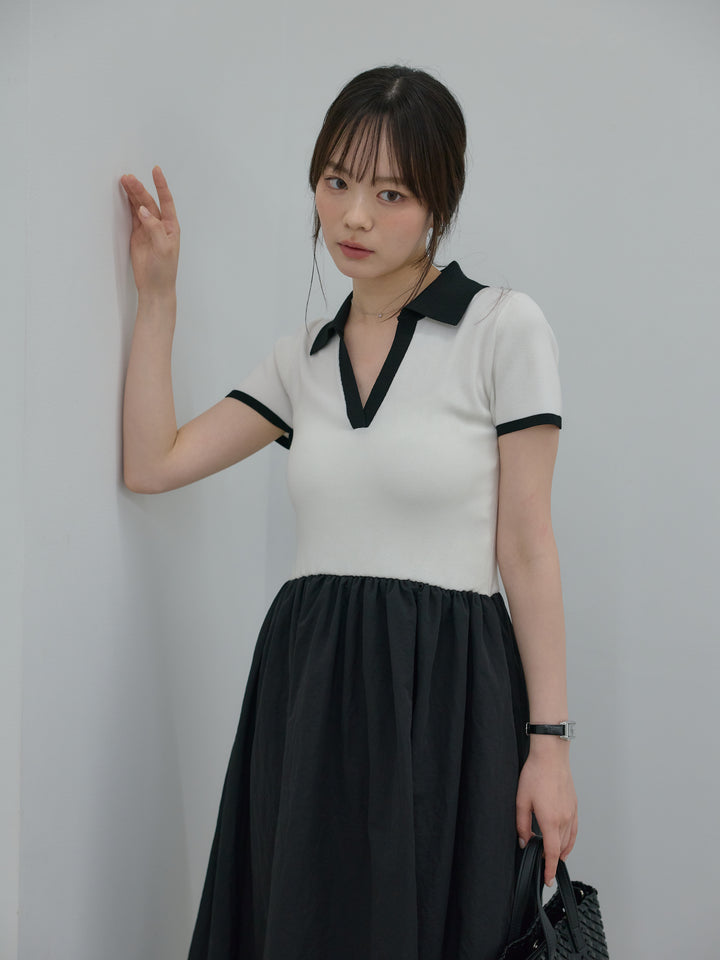 【Essential】POLO docking half sleeve one piece