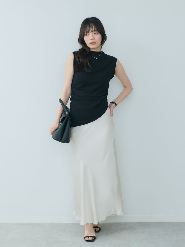 【cool touch】シルキースムースボトルネックトップス