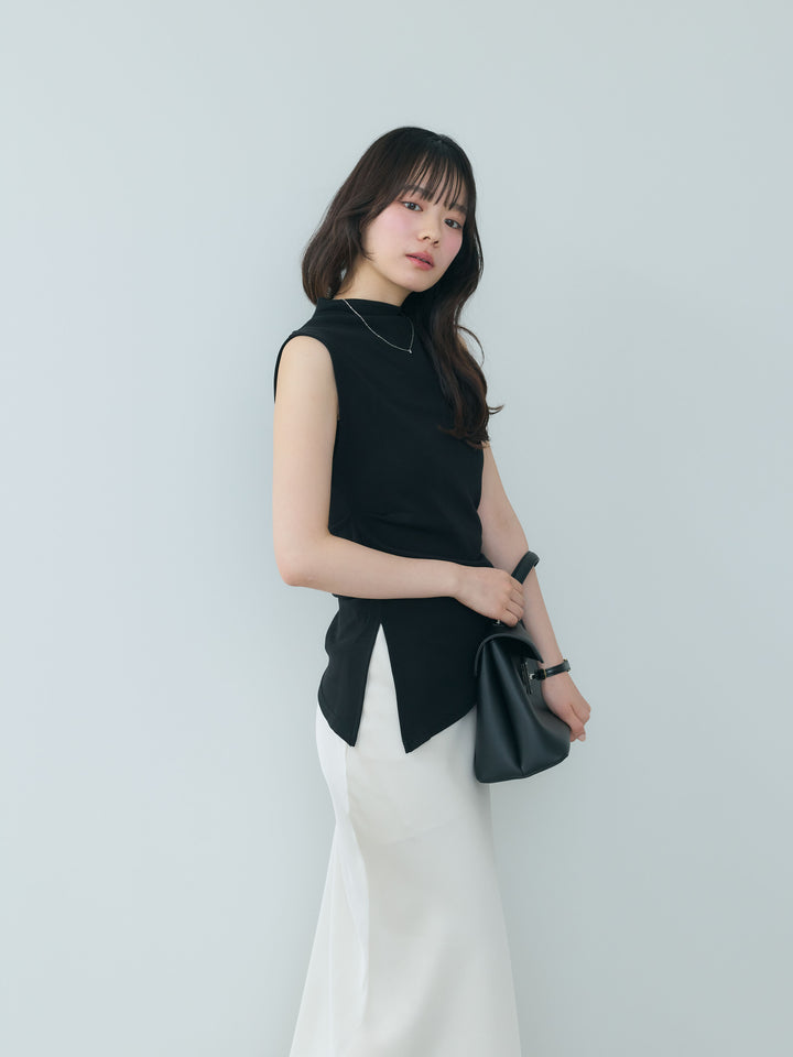【cool touch】シルキースムースボトルネックトップス