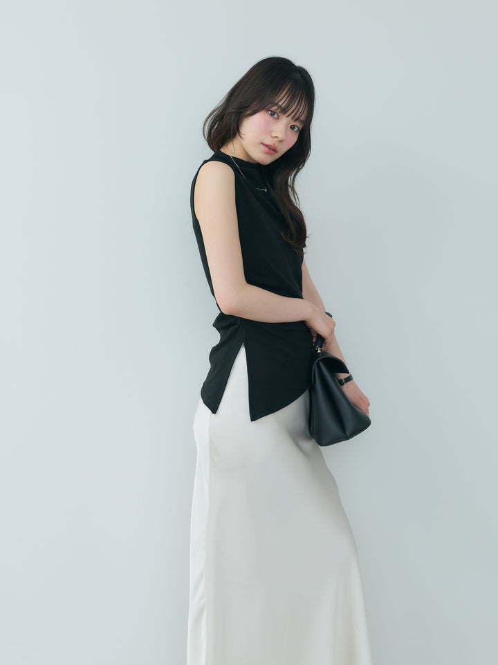 【cool touch】シルキースムースボトルネックトップス