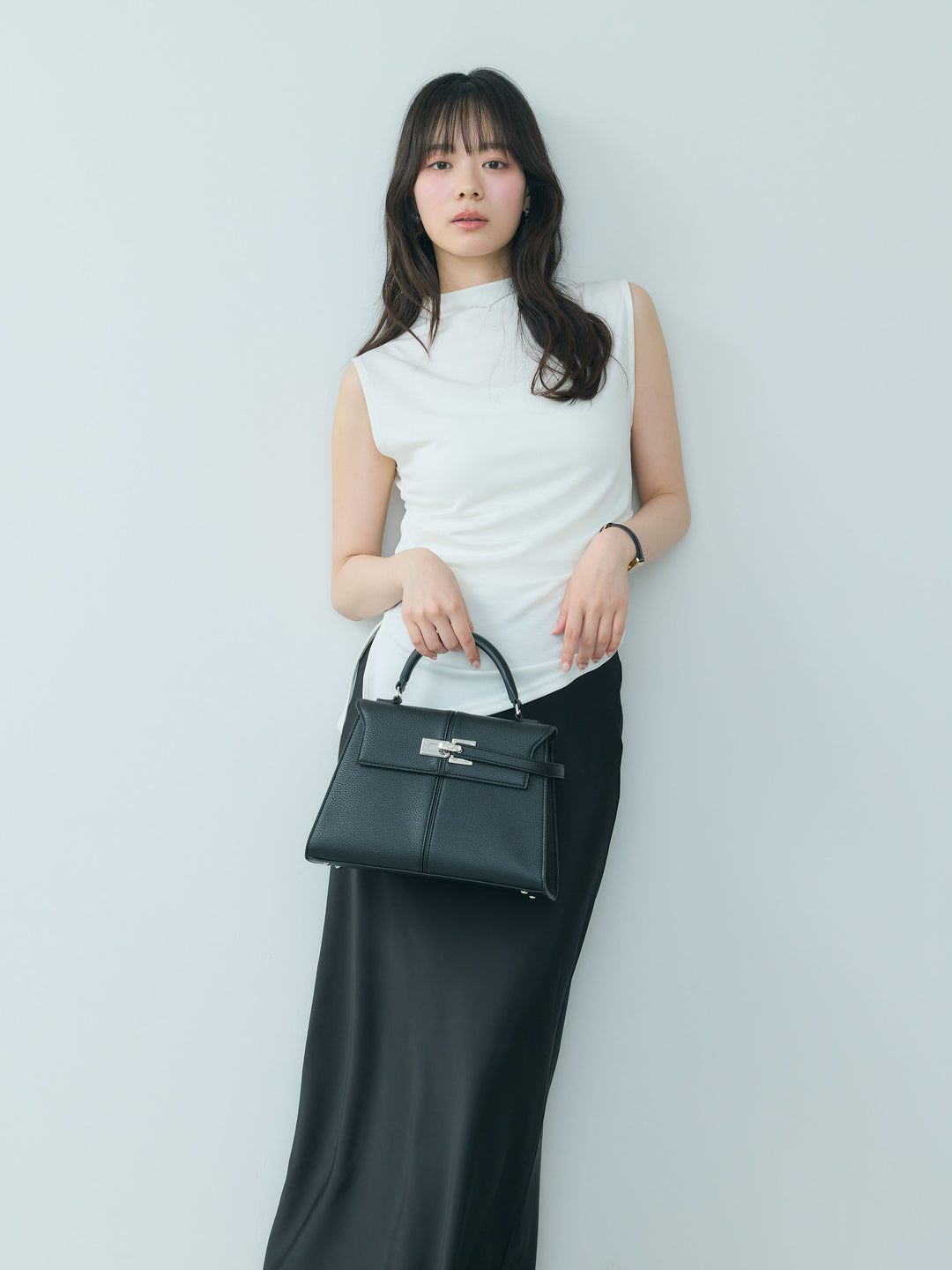 【cool touch】シルキースムースボトルネックトップス