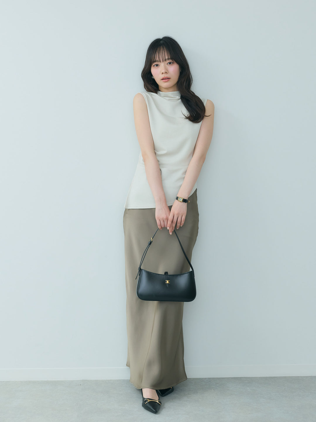 【cool touch】シルキースムースボトルネックトップス