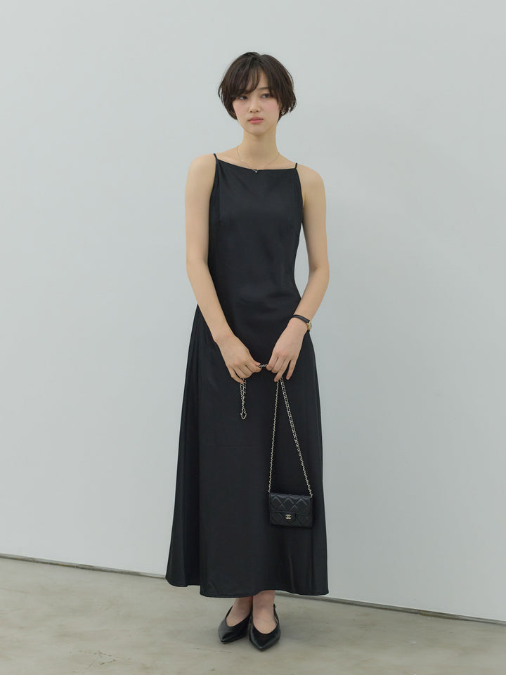 レーヨンリネンナローミニマルキャミワンピース