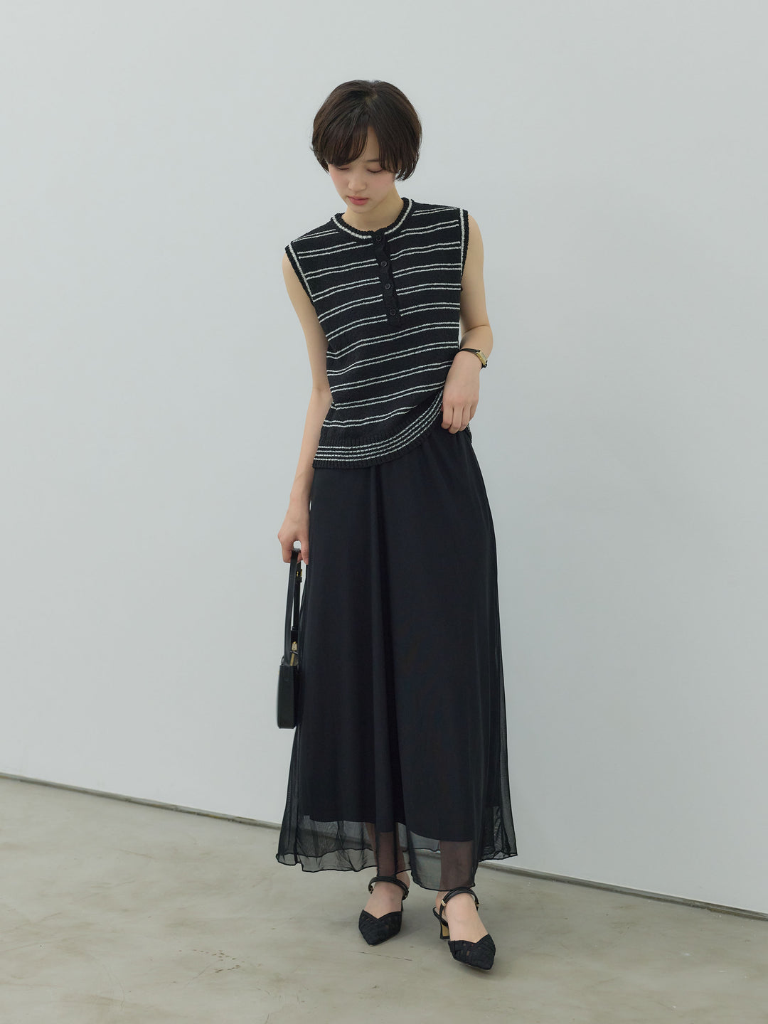 エアリーシフォンフレアスカート