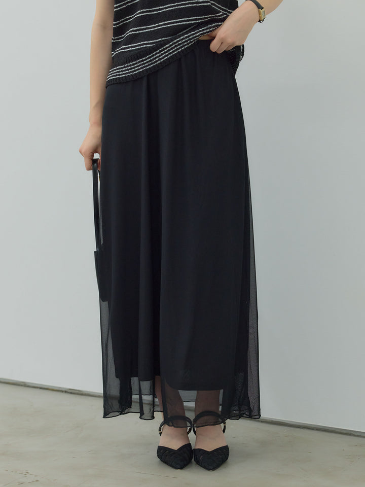 エアリーシフォンフレアスカート