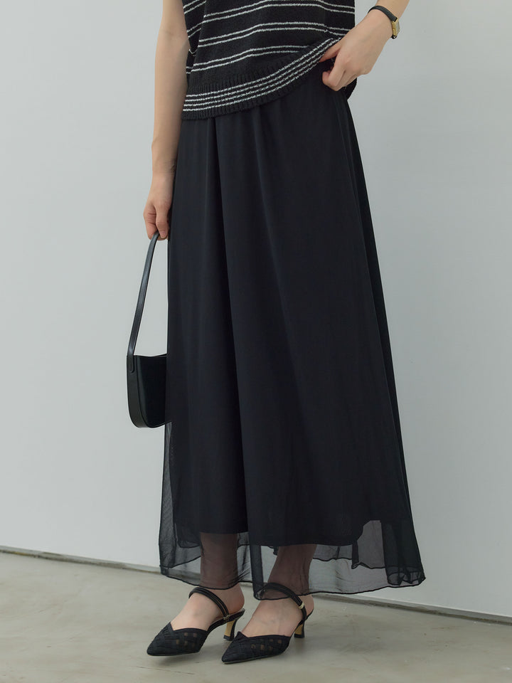 エアリーシフォンフレアスカート