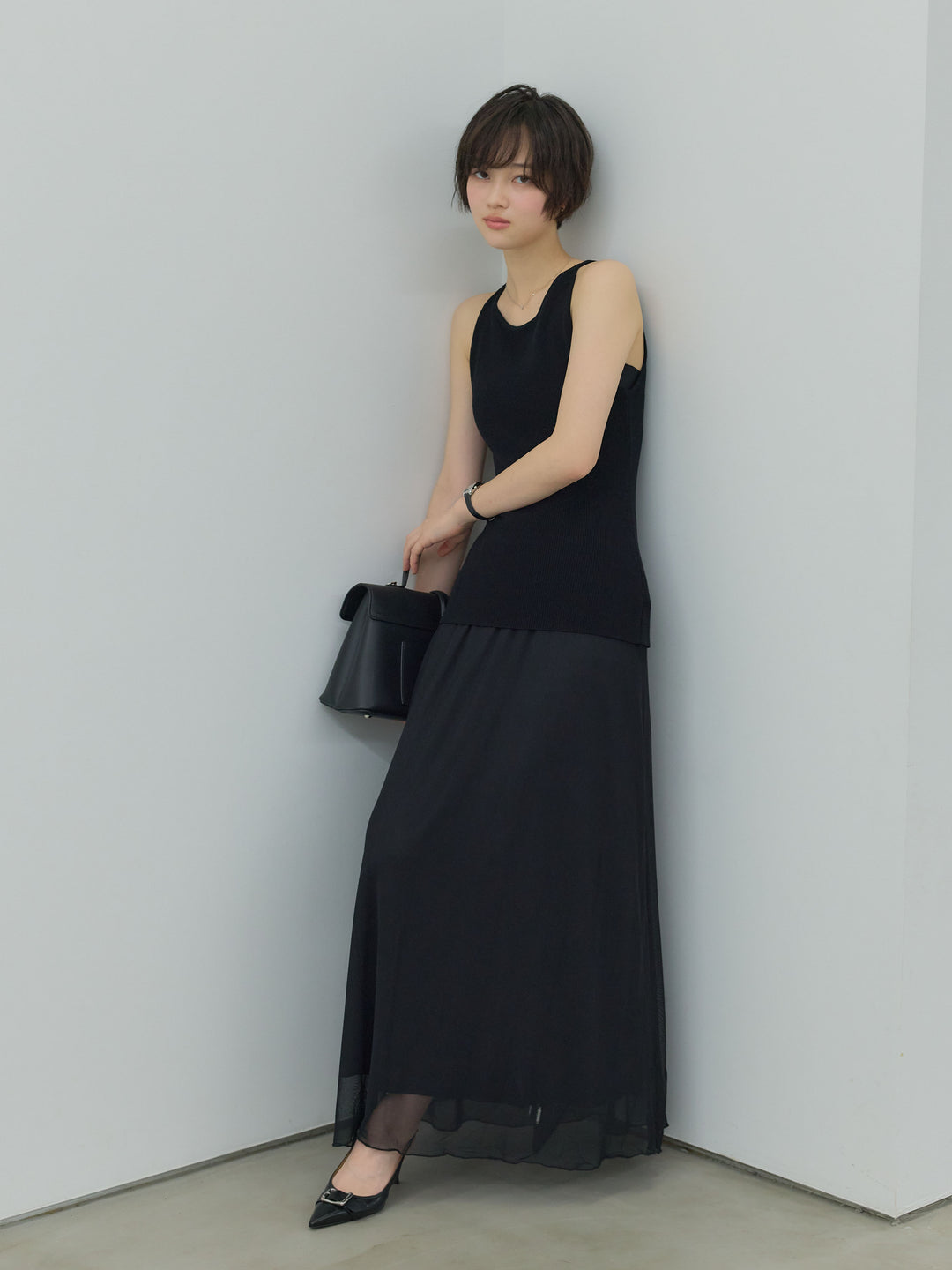 エアリーシフォンフレアスカート