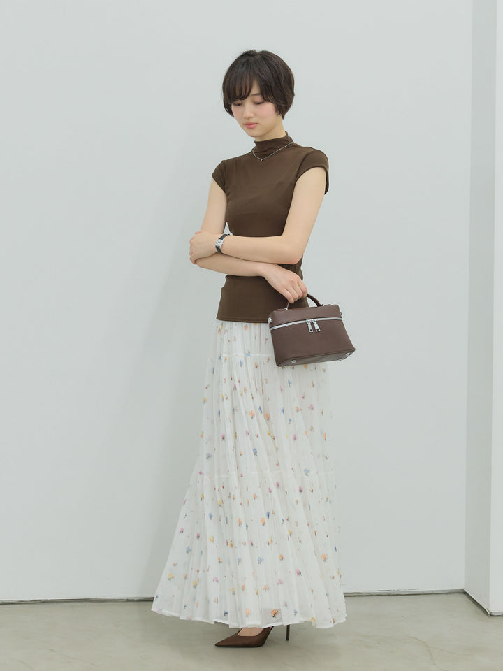 ヴィンテージ柄シアーティアードスカート