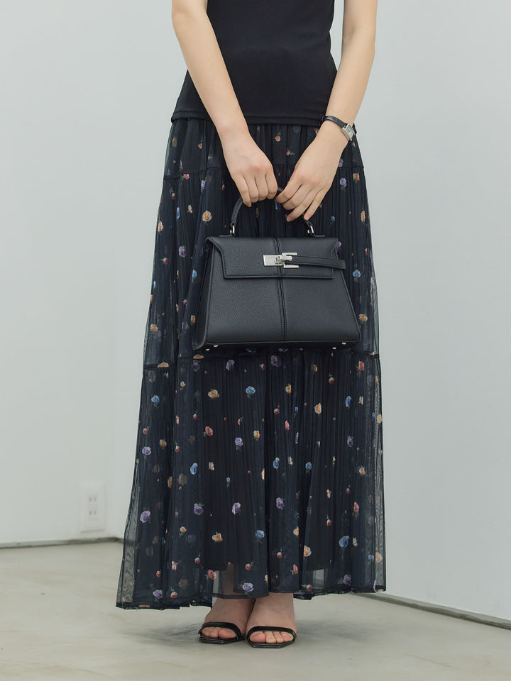 ヴィンテージ柄シアーティアードスカート