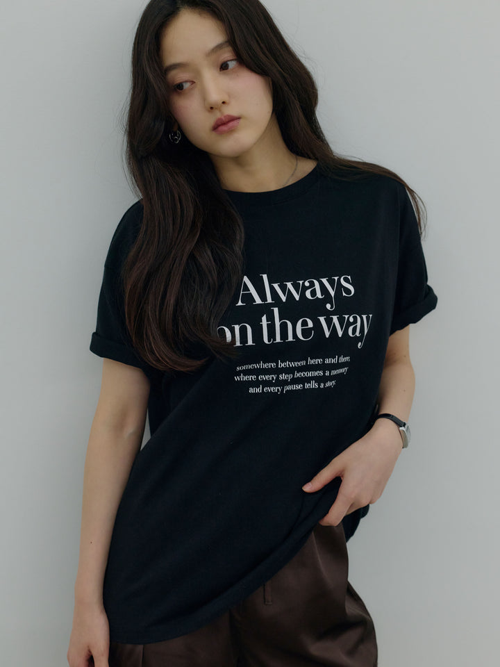 ロゴプリントコットンTシャツ