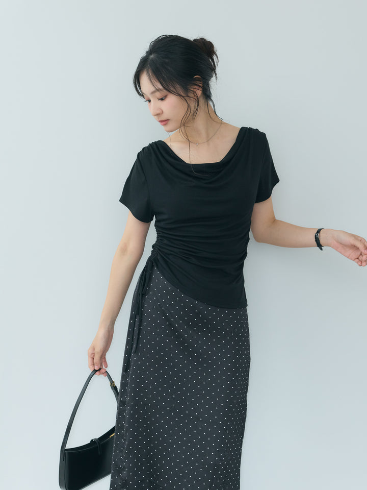 裾レースドットサテンナロースカート