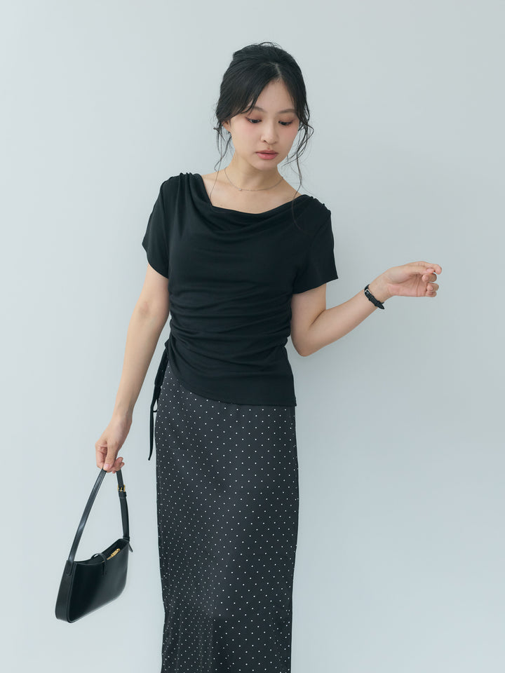 裾レースドットサテンナロースカート
