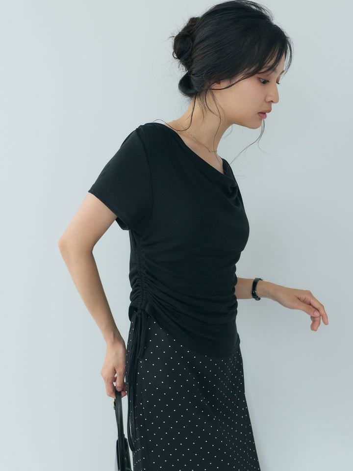 裾レースドットサテンナロースカート