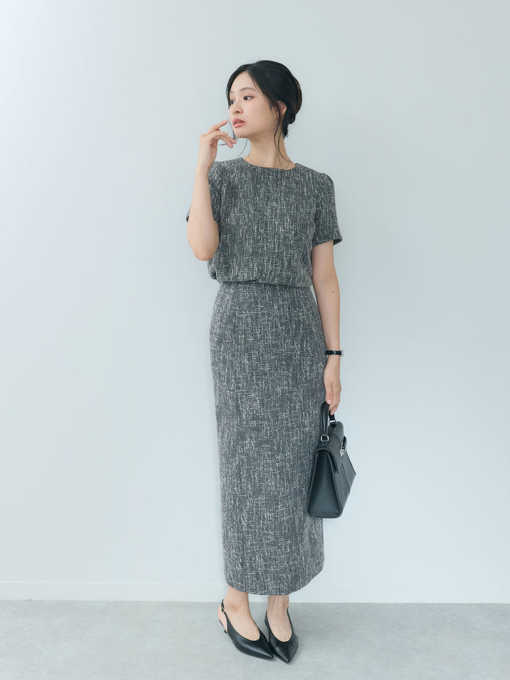 【26AW PRE-ORDER】【Essential】ツイードペンシルスカート