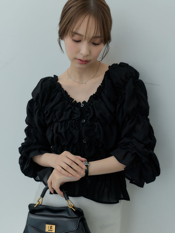 【SET】マルチWAYシャーリングトップス+マルチWAYシャーリングトップス(2set)