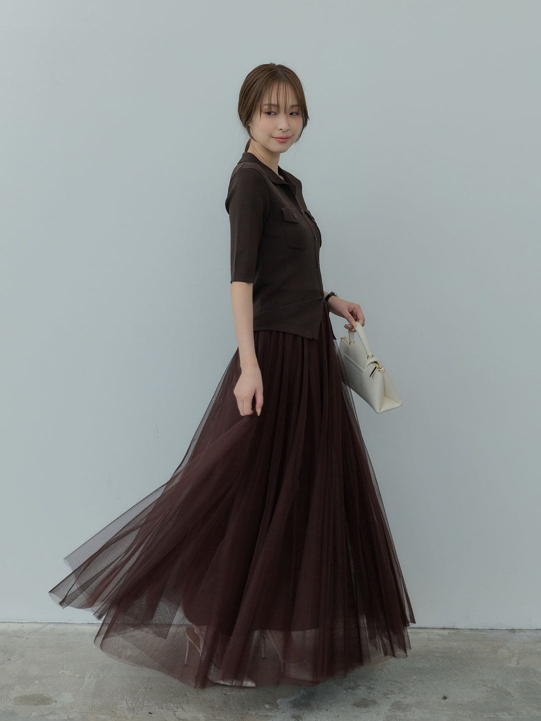 【SET】フロントポケットハーフスリーブニットトップス+フロントポケットハーフスリーブニットトップス(2set)