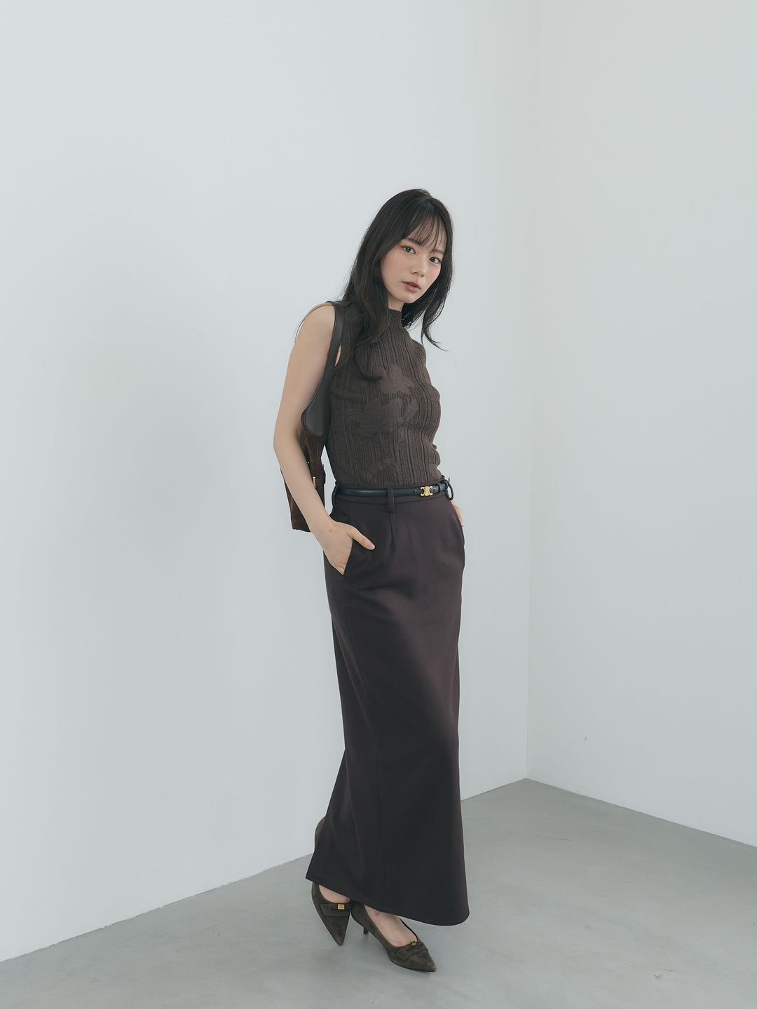 【Essential】Authentic wool like pencil skirt