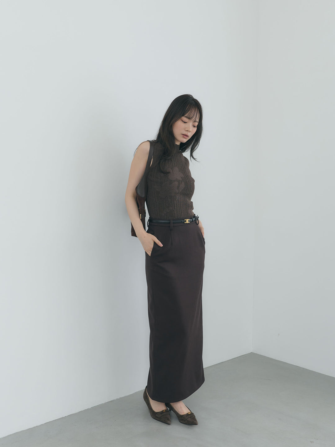 【Essential】Authentic wool like pencil skirt