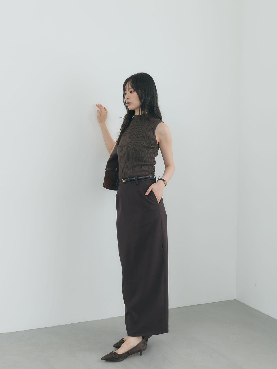 【Essential】Authentic wool like pencil skirt