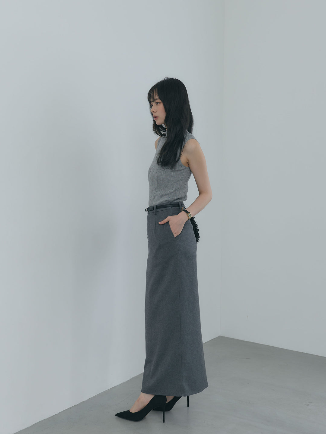 【Essential】Authentic wool like pencil skirt