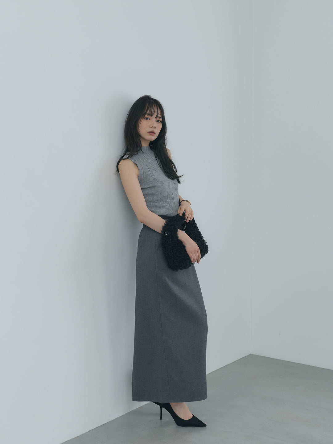 【Essential】Authentic wool like pencil skirt
