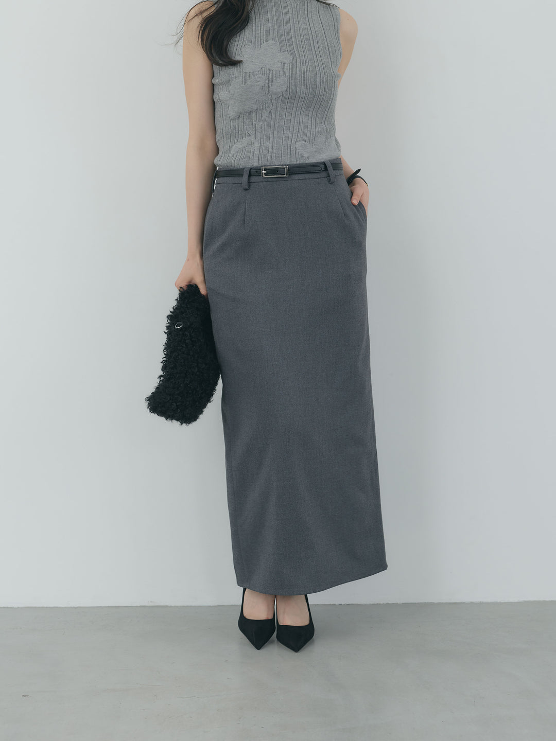 【Essential】Authentic wool like pencil skirt