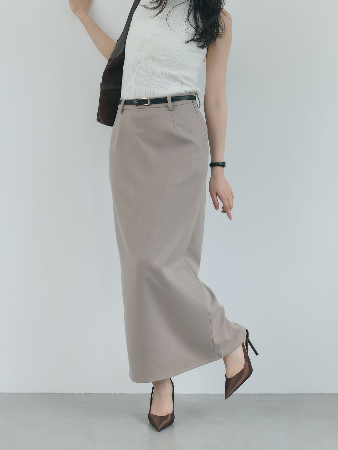 【Essential】Authentic wool like pencil skirt