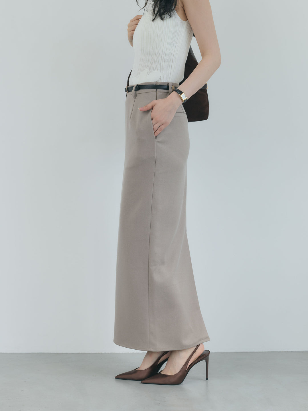 【Essential】Authentic wool like pencil skirt