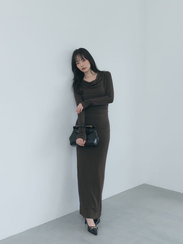 【Essential】Drape soft touch fit one piece