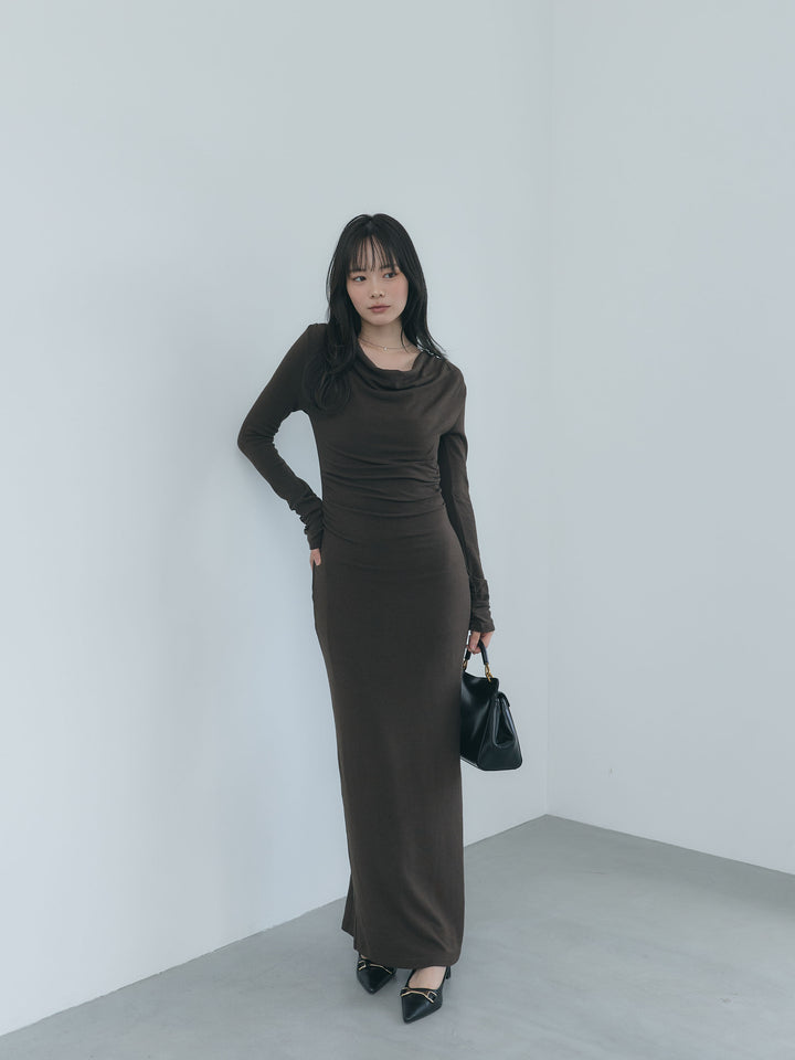 【Essential】Drape soft touch fit one piece