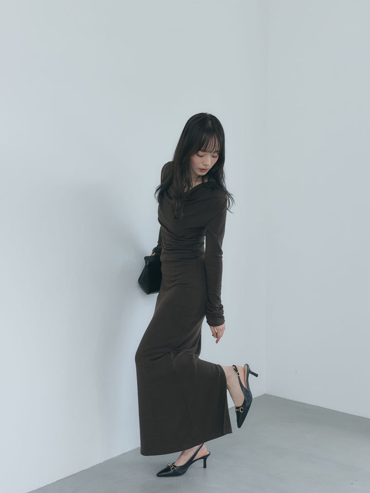 【Essential】Drape soft touch fit one piece