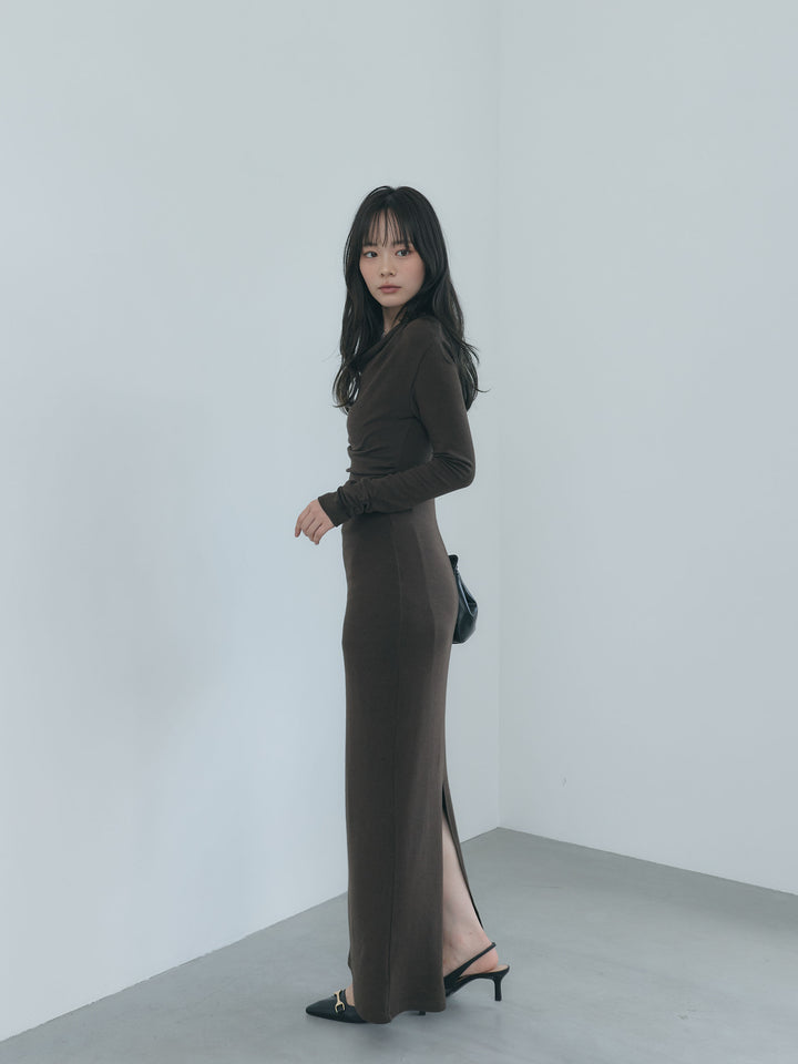 【Essential】Drape soft touch fit one piece