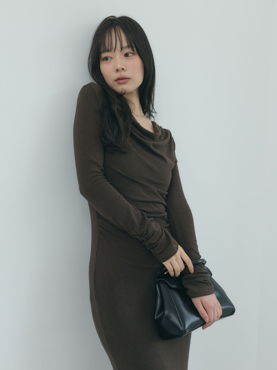 【Essential】Drape soft touch fit one piece