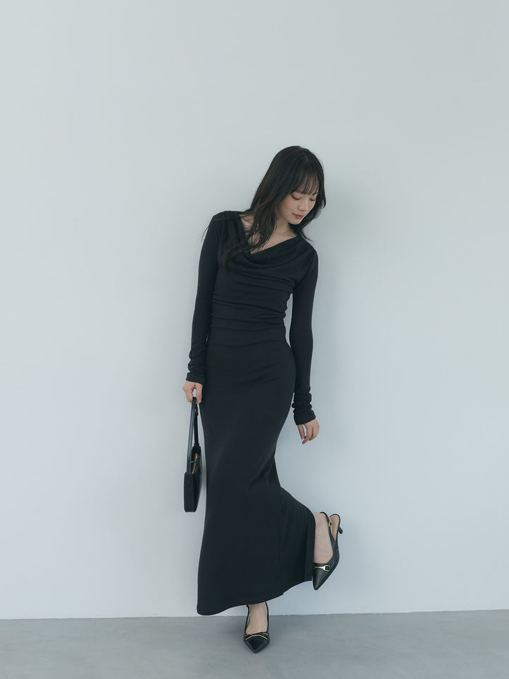 【Essential】Drape soft touch fit one piece