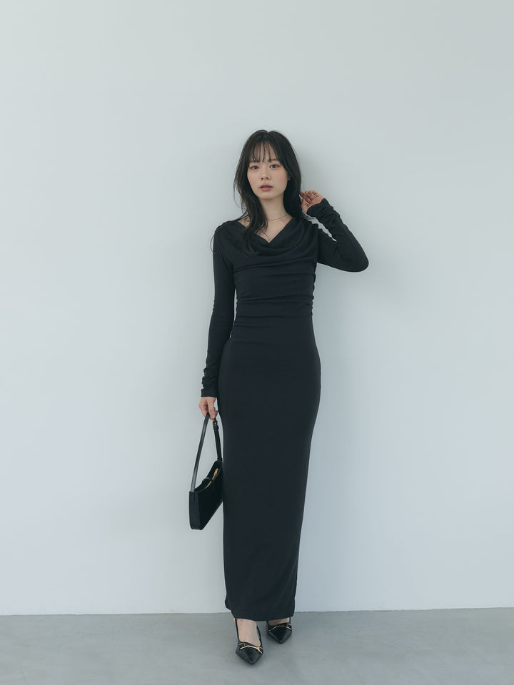 【Essential】Drape soft touch fit one piece