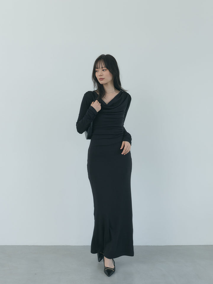 【Essential】Drape soft touch fit one piece