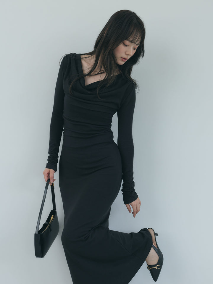 【Essential】Drape soft touch fit one piece