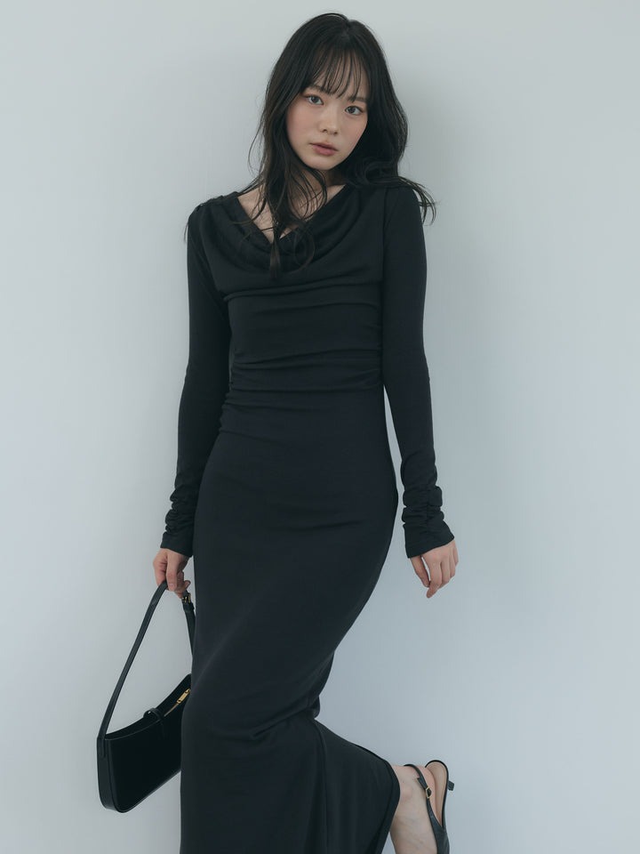 【Essential】Drape soft touch fit one piece