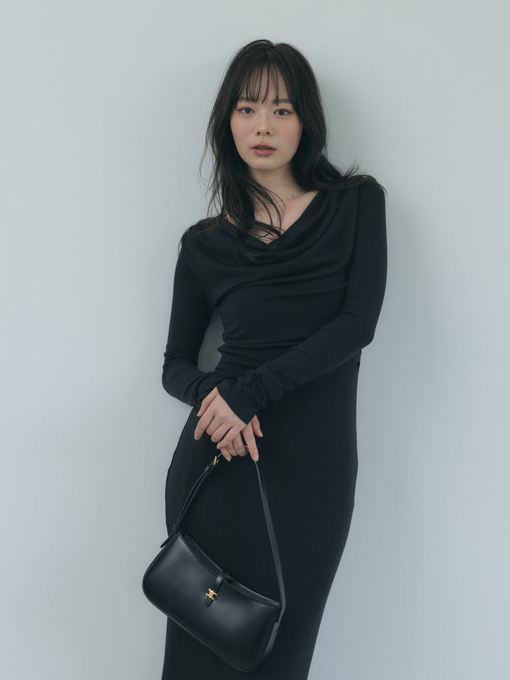 【Essential】Drape soft touch fit one piece