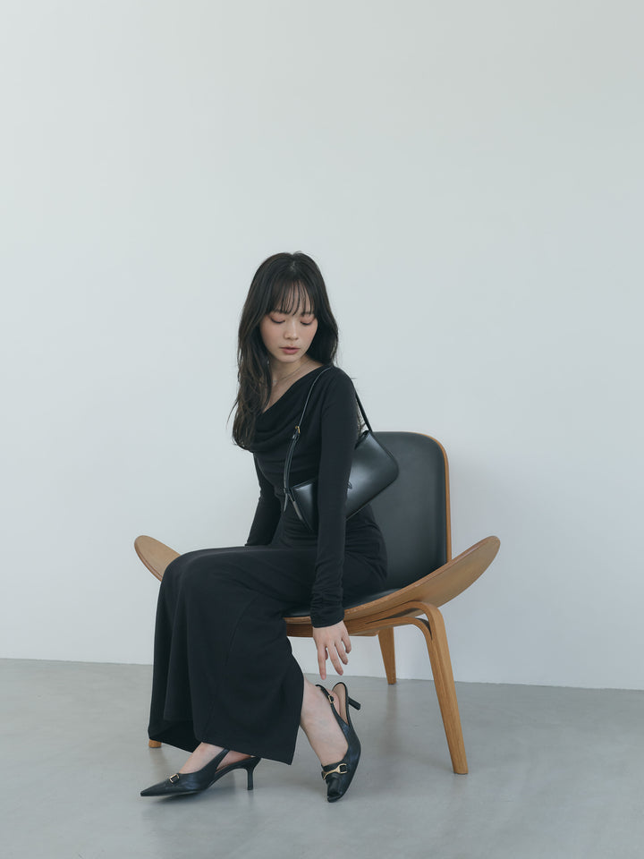 【Essential】Drape soft touch fit one piece