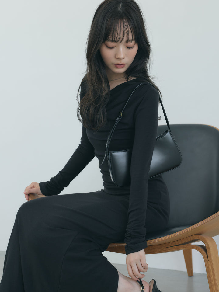 【Essential】Drape soft touch fit one piece