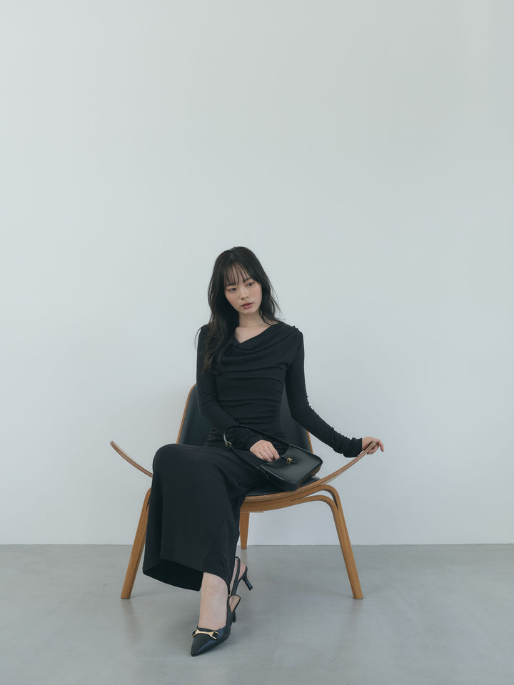 【Essential】Drape soft touch fit one piece