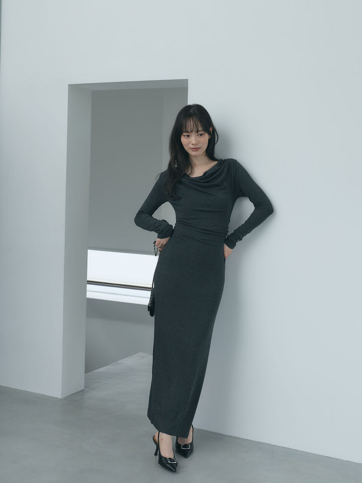 【Essential】Drape soft touch fit one piece