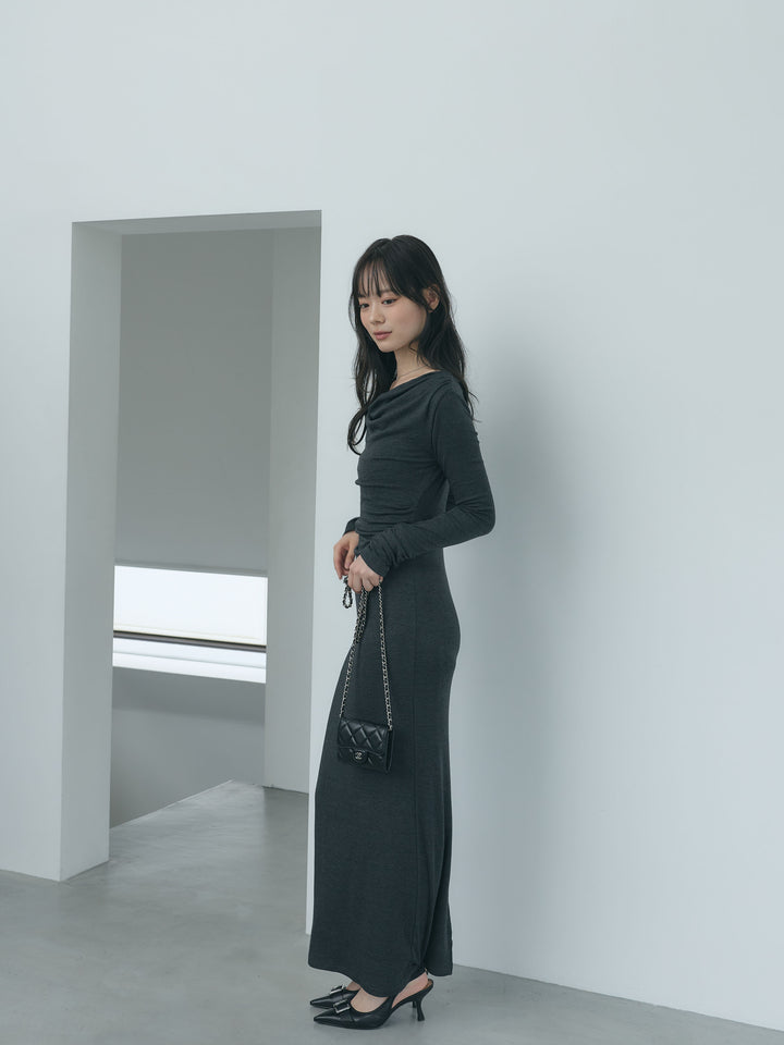 【Essential】Drape soft touch fit one piece