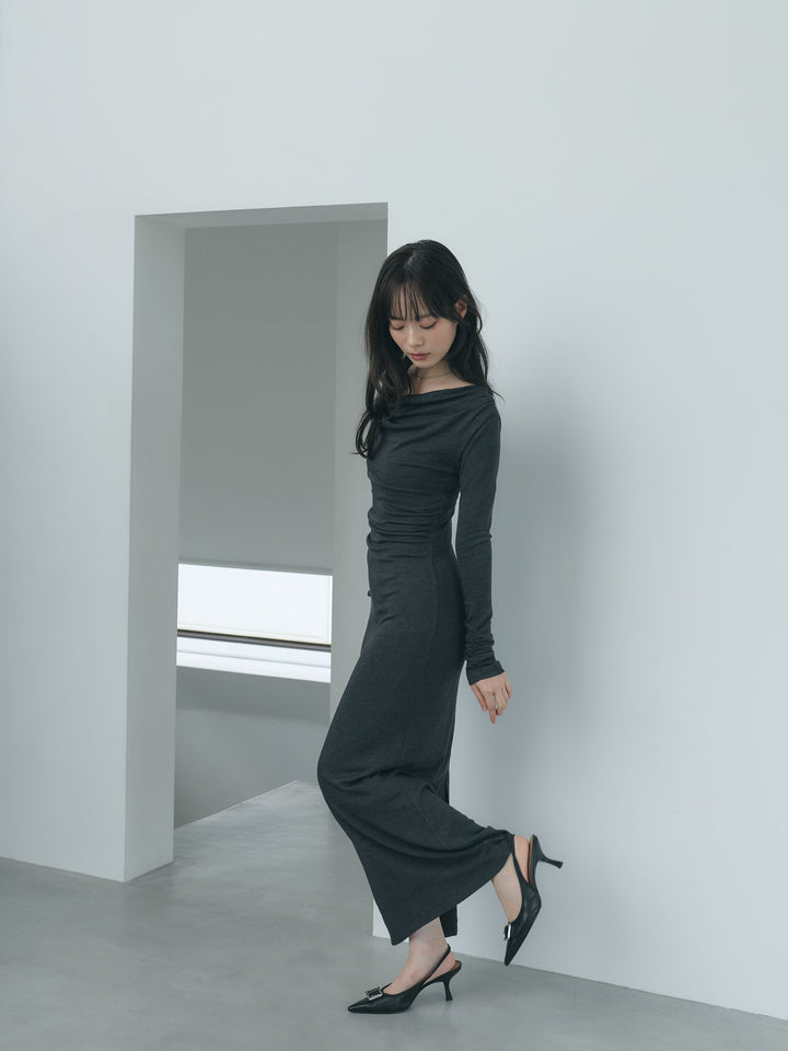 【Essential】Drape soft touch fit one piece