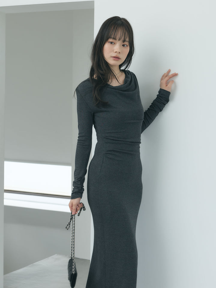 【Essential】Drape soft touch fit one piece