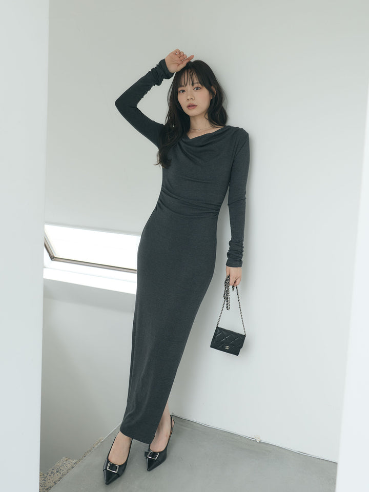 【Essential】Drape soft touch fit one piece
