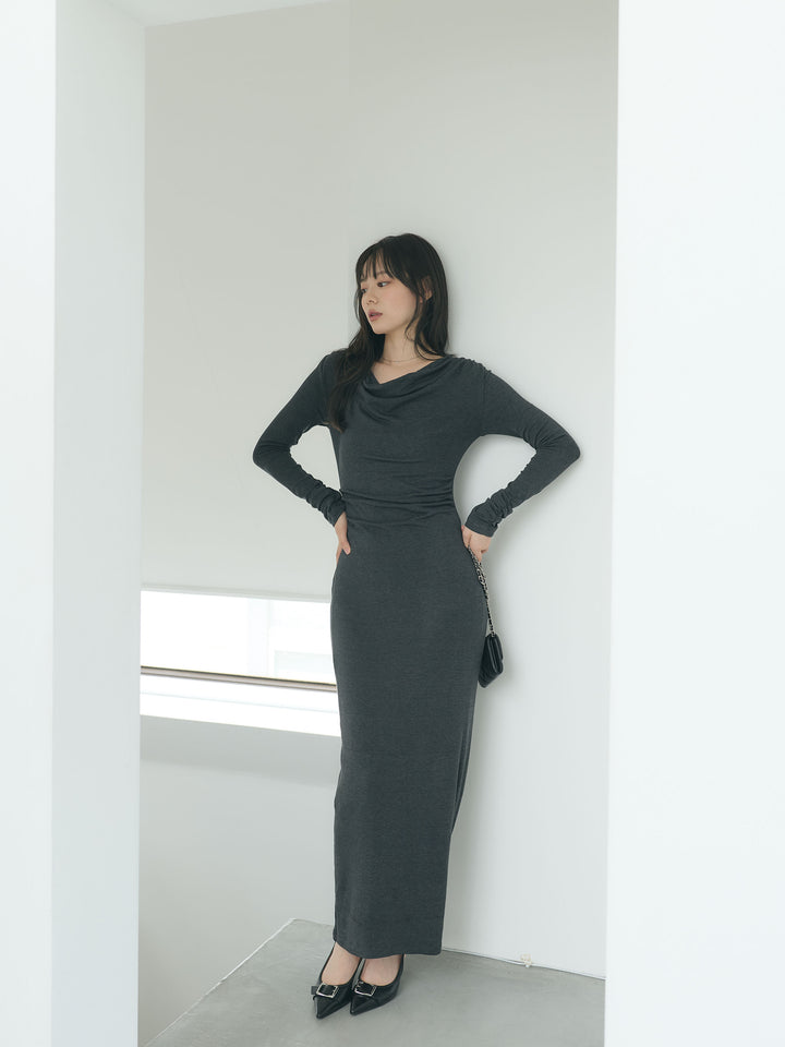 【Essential】Drape soft touch fit one piece