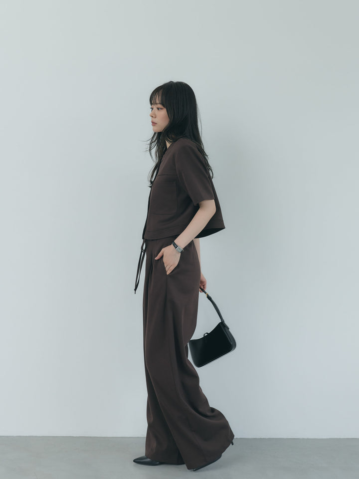 【Essential】ウールタッチダブルポケットショートジャケット & ウールタッチタックストレートパンツ SET UP